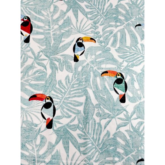 Johnnie-O Toucan Bird Polo Shirt Mens XL Short Sleeve Blend Turquoise - Picture 1 of 8